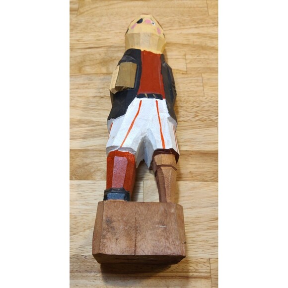 Vintage 12" Wooden Pirate Fisherman Peg Leg Nautical Figure-Cute - Picture 7 of 8